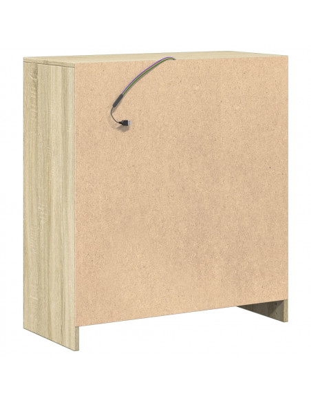 Credenza con LED Rovere Sonoma 77x34x85 cm in Legno Multistrato