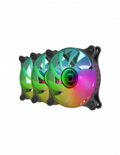 MARSGAMING VENTOLE CASE MF-3DKIT BLACK 3x12CM INF.MIRROR ARGB + CTRL BOX TE