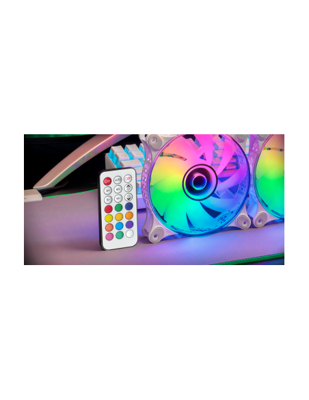 MARSGAMING VENTOLE CASE MF-3DKITW WHITE 3x12CM INF.MIRROR ARGB + CTRL BOX T