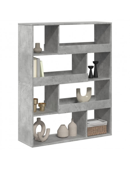 Libreria Grigio Cemento 100x33x125,5 cm in Legno Multistrato