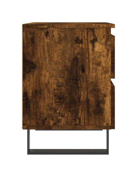 Comodini 2pz Rovere Fumo 40x35x50 cm in Legno Multistrato