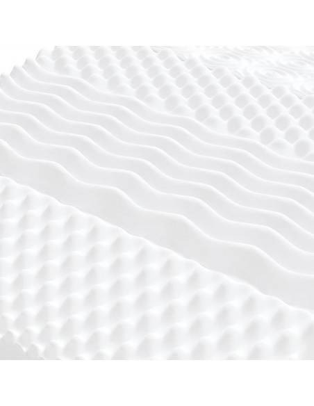Materasso in Schiuma Bianco 160x220 cm 7 Zone Durezza 20 ILD