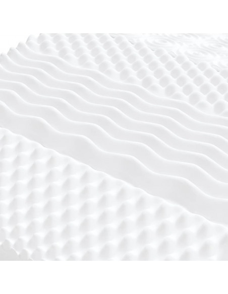 Materasso in Schiuma Bianco 200x210 cm 7 Zone Durezza 20 ILD