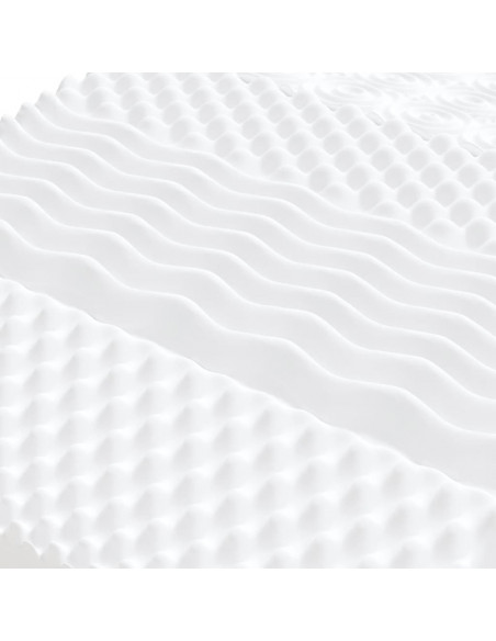 Materasso in Schiuma Bianco 80x210 cm 7 Zone Durezza 20 ILD