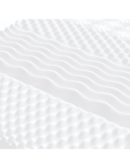 Materasso in Schiuma Bianco 90x220 cm 7 Zone Durezza 20 ILD