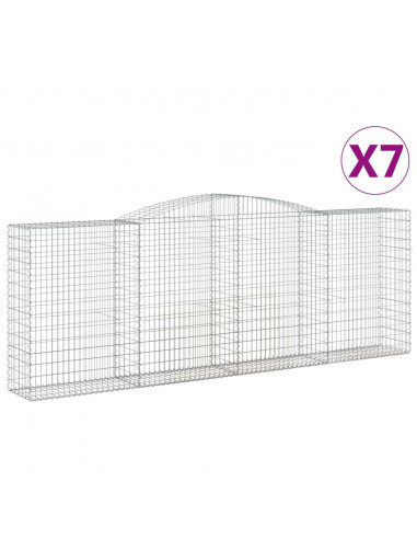 Cesti Gabbioni ad Arco 7 pz 400x50x140/160 cm Ferro Zincato
