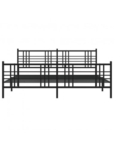 Giroletto con Testiera e Pediera Metallo Nero 200x200 cm