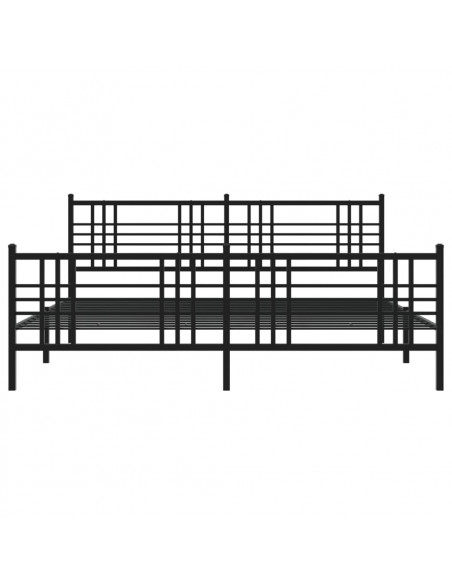 Giroletto con Testiera e Pediera Metallo Nero 200x200 cm