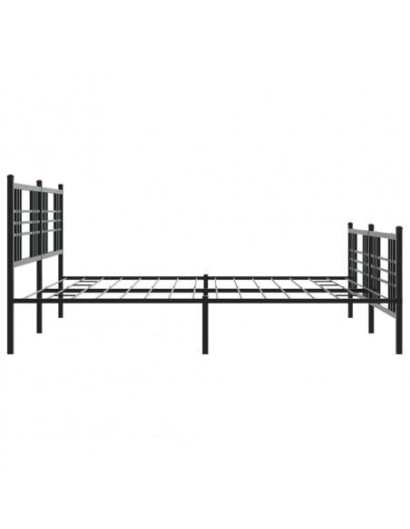 Giroletto con Testiera e Pediera Metallo Nero 200x200 cm