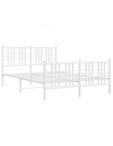 Giroletto con Testiera e Pediera Metallo Bianco 120x200 cm