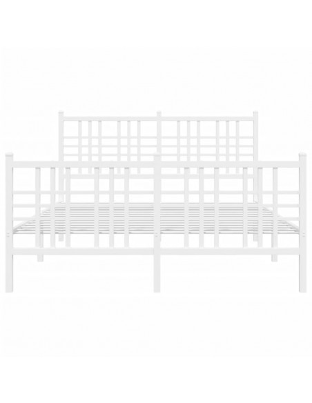 Giroletto con Testiera e Pediera Metallo Bianco 120x200 cm