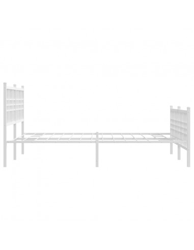 Giroletto con Testiera e Pediera Metallo Bianco 120x200 cm