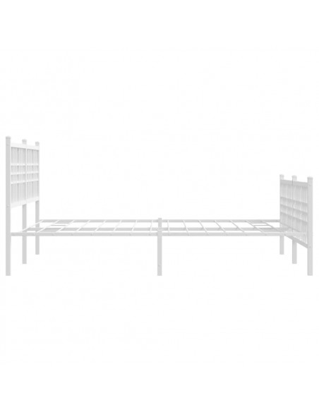 Giroletto con Testiera e Pediera Metallo Bianco 120x200 cm