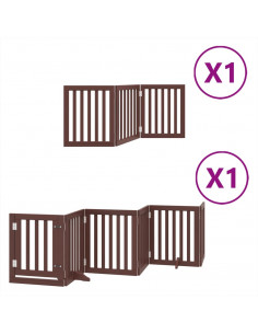 Cancello Cani Porta Pieghevole Marrone 9 Pannelli 450cm Pioppo 2