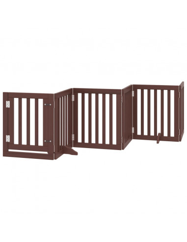 Cancello Cani Porta Pieghevole Marrone 9 Pannelli 450cm Pioppo
