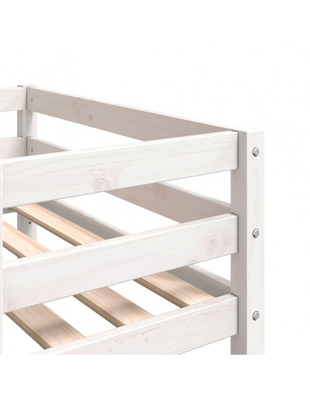 Giroletto per Bambini Bianco 90x190cm in Legno Massello di Pino