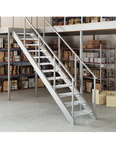 Gradino in Griglia 60x24x7 cm Acciaio Zincato