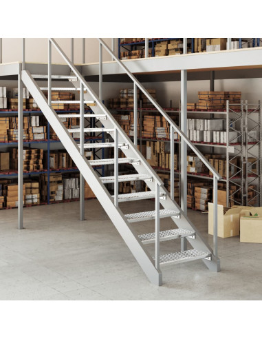 Gradino in Griglia 70x24x7 cm Acciaio Zincato