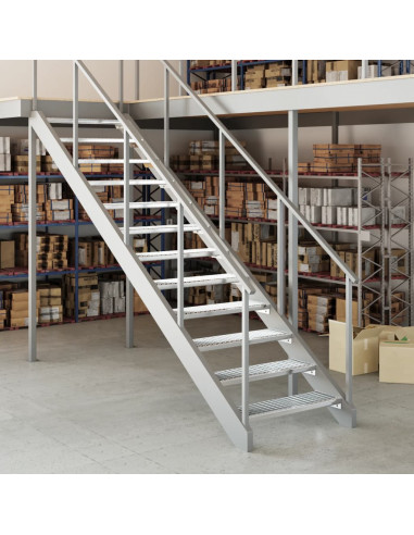 Gradino in Griglia 80x24x7 cm Acciaio Zincato