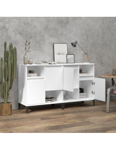 Credenze 2pz Bianche 60x35x70 cm in Legno Multistrato