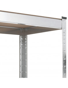 Mensola 5 Strati Argento in Acciaio e Legno Multistrato