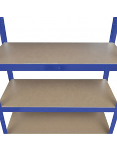 Mensola 5 Strati Blu in Acciaio e Legno Multistrato