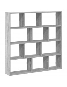 Mensola a Cubo da Muro 12 Scomparti in Truciolato Sonoma Grigio