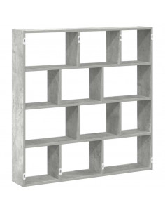 Mensola a Cubo da Muro 12 Scomparti Truciolato Grigio Cemento