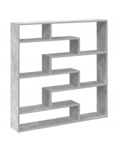 Mensola a Cubo da Parete 7 Scomparti Truciolato Grigio Cemento