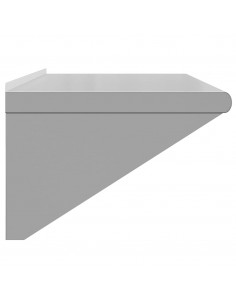 Mensola a Muro 100x45x31 cm Argento in Acciaio Inossidabile