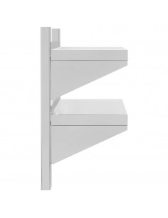 Mensola a Muro 2 Ripiani 50x23,5x60cm Argento in Acciaio Inox