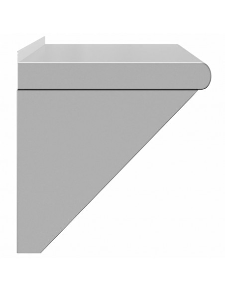 Mensola a Muro 75x30x31 cm Argento in Acciaio Inossidabile