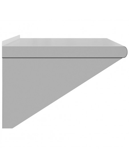Mensola a Muro 75x45x31 cm Argento in Acciaio Inossidabile