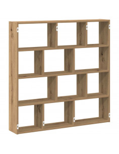 Mensola a Muro Cubo 12 Scomparti Truciolato Rovere Artigianale