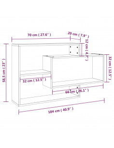 Mensola a Muro Grigio Sonoma 104x20x58,5 cm Legno Multistrato