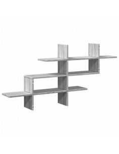 Mensola a Muro Grigio Sonoma 124,5x18x60,5 cm in Truciolato