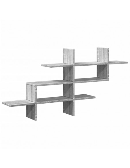 Mensola a Muro Grigio Sonoma 124,5x18x60,5 cm in Truciolato