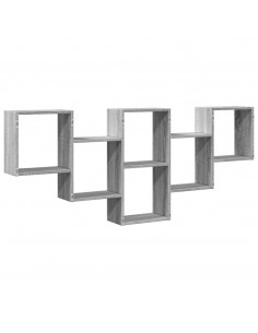 Mensola a Muro Grigio Sonoma 159x18x66 cm in Truciolato