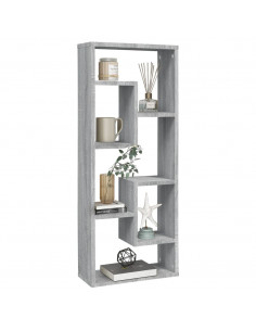 Mensola a Muro Grigio Sonoma 36x16x90 cm in Legno Multistrato