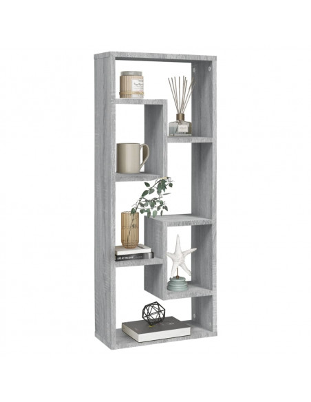 Mensola a Muro Grigio Sonoma 36x16x90 cm in Legno Multistrato