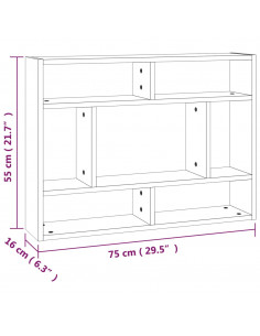 Mensola a Muro Grigio Sonoma 75x16x55 cm in Legno Multistrato