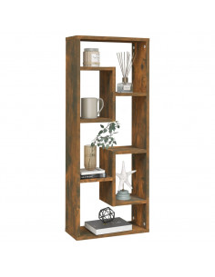 Mensola a Muro Rovere Fumo 36x16x90 cm in Legno Multistrato