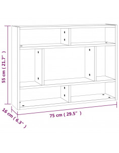 Mensola a Muro Rovere Fumo 75x16x55 cm in Legno Multistrato