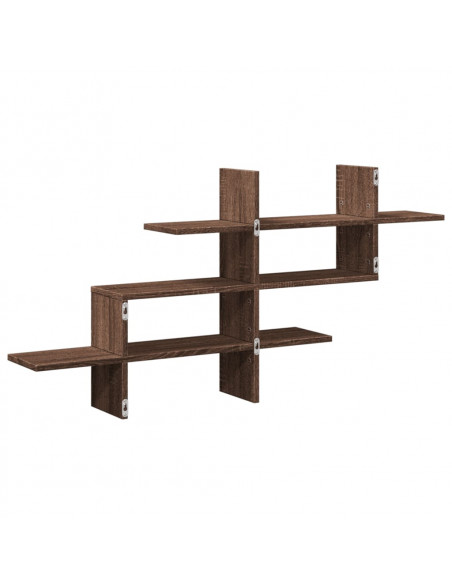 Mensola a Muro Rovere Marrone 124,5x18x60,5cm in Truciolato