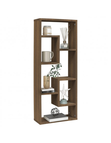 Mensola a Muro Rovere Marrone 36x16x90 cm in Legno Multistrato