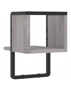 Mensola a Parete con Asta Grigio Sonoma 20x25x30 cm