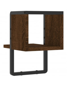 Mensola a Parete con Asta Rovere Marrone 20x25x30 cm