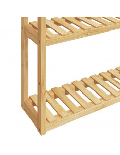 Mensola da Bagno 3 Ripiani Montaggio a Parete 60x15x54cm Bambù