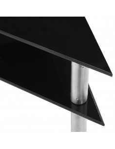 Mensola da Cucina Nera 49,5x35x26 cm in Vetro Temperato