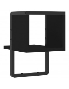 Mensola da Parete con Asta Nera 20x25x30 cm